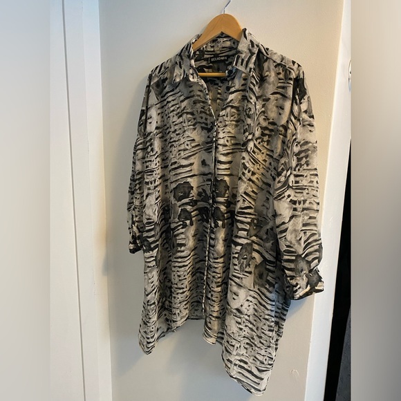 Religion Long Sheer Flowy Blouse - Picture 1 of 3